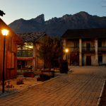 Il borgo al tramonto in inverno