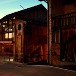 Tramonto nel fienile
